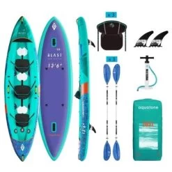 Aquatone Blast 13'6" Recreational Kayak 3-Person Green-Purple