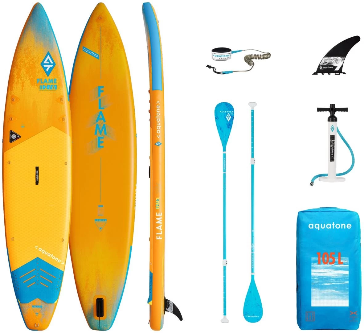 Aquatone Flame 12'6" Touring SUP Orange 1 Aquatone Flame 12'6" Touring SUP Orange